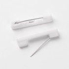 Основа для броши, 30 мм, 6 шт, цвет белый - Фото 2