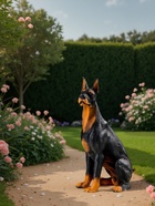 Садовая фигура из полистоуна «Собака Доберман», 48×20×21 см - Фото 3