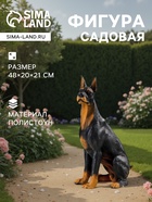 Садовая фигура из полистоуна «Собака Доберман», 48×20×21 см - Фото 1